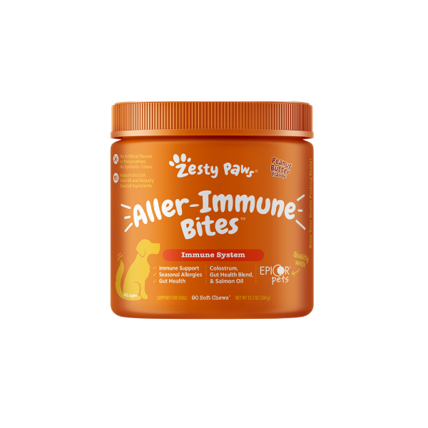 Zesty Paws Aller-Immune Bites 抗敏免疫咀嚼軟粒 - 花生醬味(犬用) 90粒