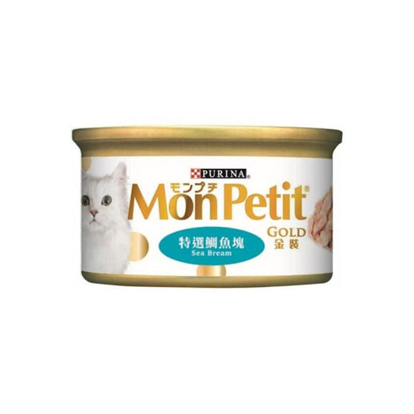 Purina Mon Petit 貓罐頭 《金裝》 肉凍 特選鯛魚塊 85g