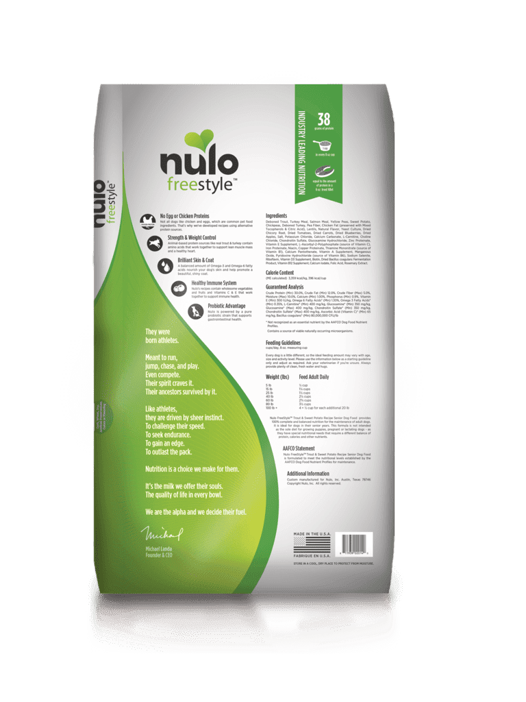 Nulo Freestyle 狗糧 無穀物高肉糧 鱒魚+甘薯 (老犬配方) 2kg / 11kg