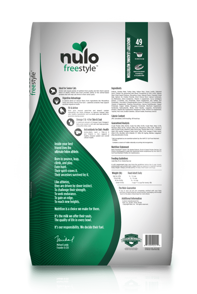 Nulo Freestyle 貓糧 無穀物乾糧 阿拉斯加鱈魚+鴨+甘薯 (老貓配方) 2.3kg / 5.5kg