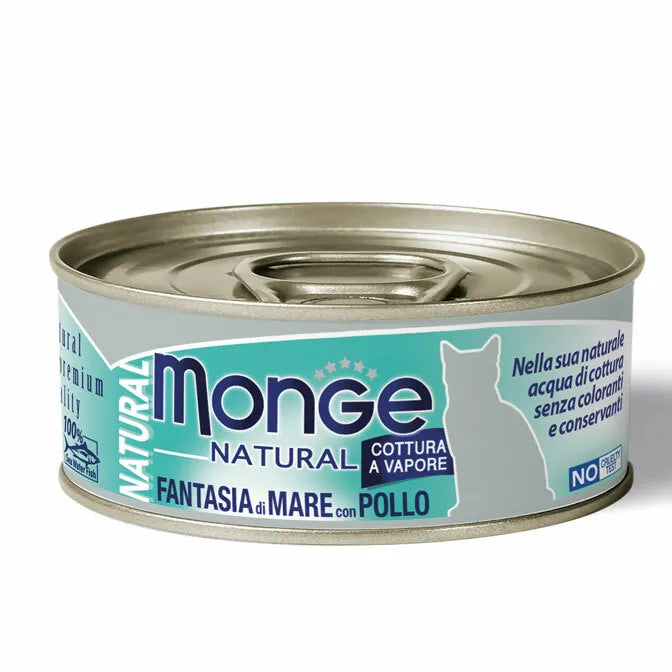 MONGE 貓罐頭 《野生海魚》 海鮮雜燴雞肉 80g