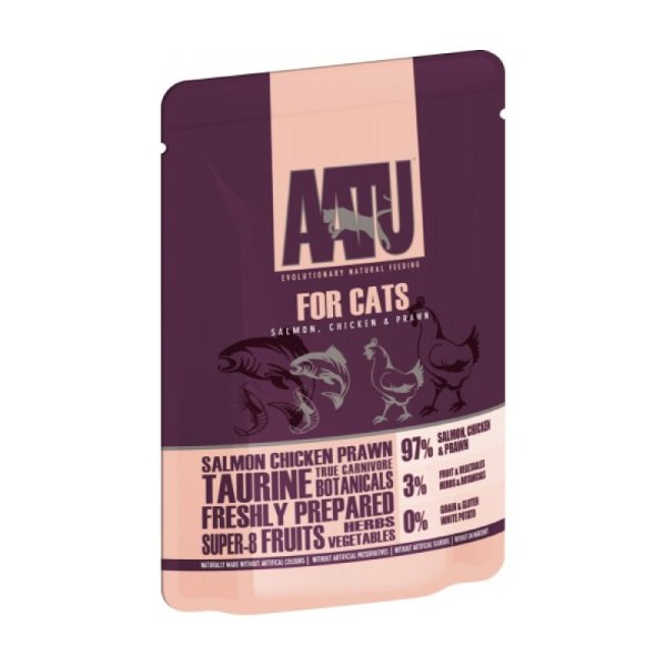 AATU 貓濕糧 97/3/0《 全配方系列》雞+三文魚 85g
