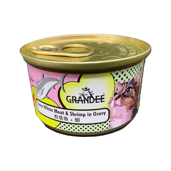 Grandee 貓罐頭 天然無穀物 吞拿魚+蝦 80g