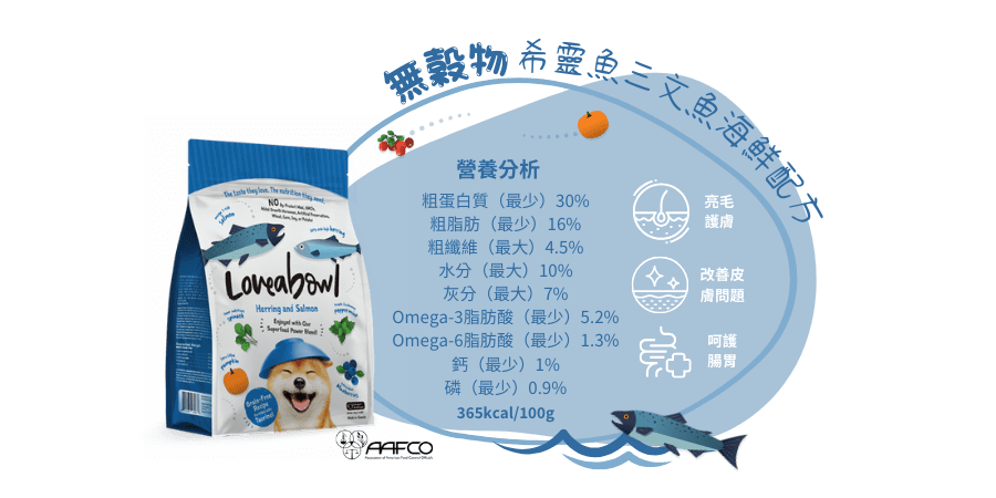 Loveabowl 狗糧 無穀物 希靈魚三文魚海洋配方 1.4kg / 4.5kg / 10kg