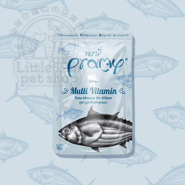 泰國 Pramy 《功能性貓濕包 - 慕絲系列》高級白肉吞拿魚 (幼貓)-多種維生素 70g