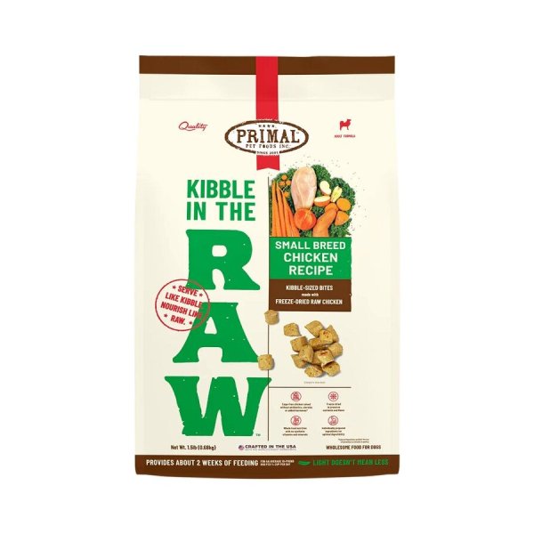Primal 犬用 脫水凍乾糧 Kibble In The Raw 雞肉配方 (小型犬) 1.5lb / 4lb
