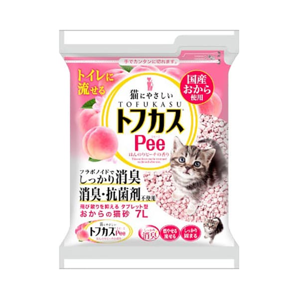 日本爽快 特強除臭 環保豆腐砂 香桃味 7L