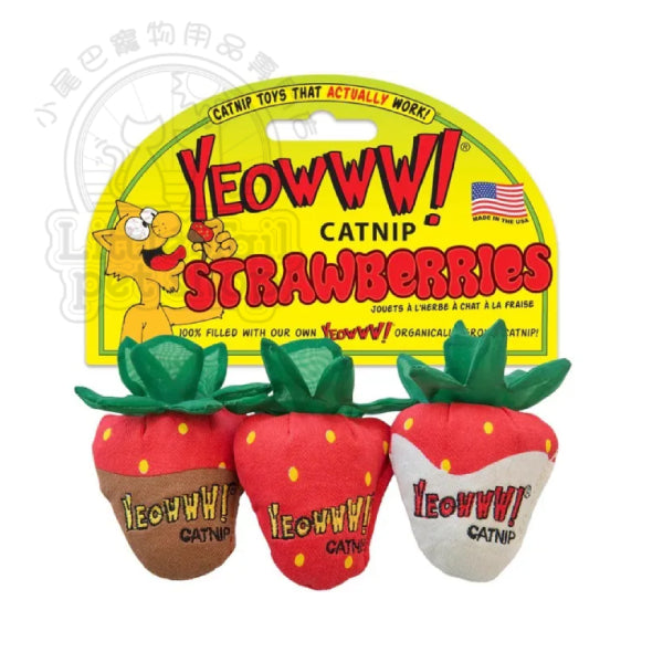 Yeowww! Strawberries 有機貓草士玩具 多啤梨 (3 個裝)