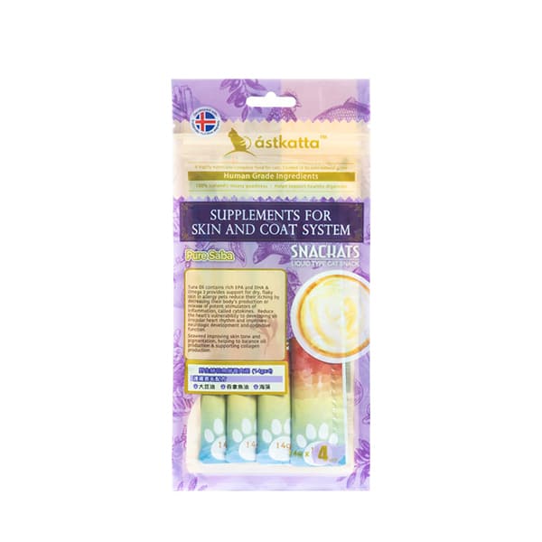 Astkatta冰島 營養肉泥 【護膚美毛】 鯖花魚 (14gx4)