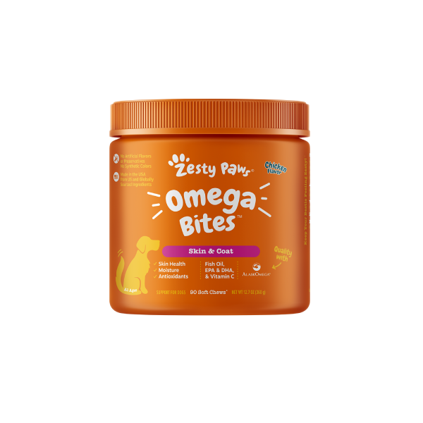 Zesty Paws Omega Bites 奧米加咀嚼軟粒 - 雞肉味(犬用) 90粒 (🥳大量購買優惠🎉2件85折)