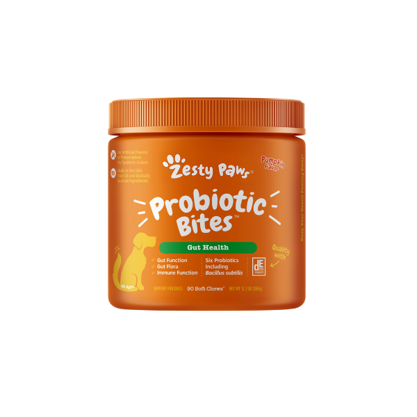 Zesty Paws Probiotic Bites 益生菌咀嚼軟粒 - 南瓜味(犬用) 90粒 (🥳大量購買優惠🎉2件85折)