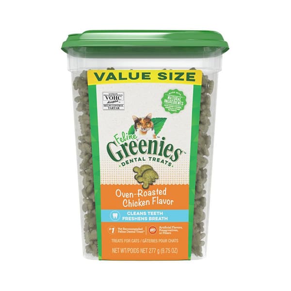 Greenies 貓貓潔齒餅 烤雞味 珍寶桶 277g