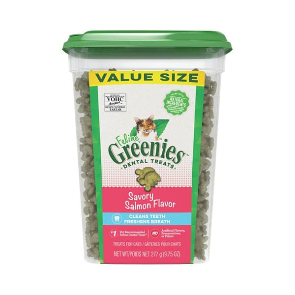 Greenies 貓貓潔齒餅 三文魚味 珍寶桶 277g