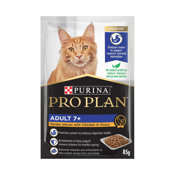 Purina Pro Plan 貓濕糧 醬汁 雞肉 (老貓7+配方) 85g*12包/盒