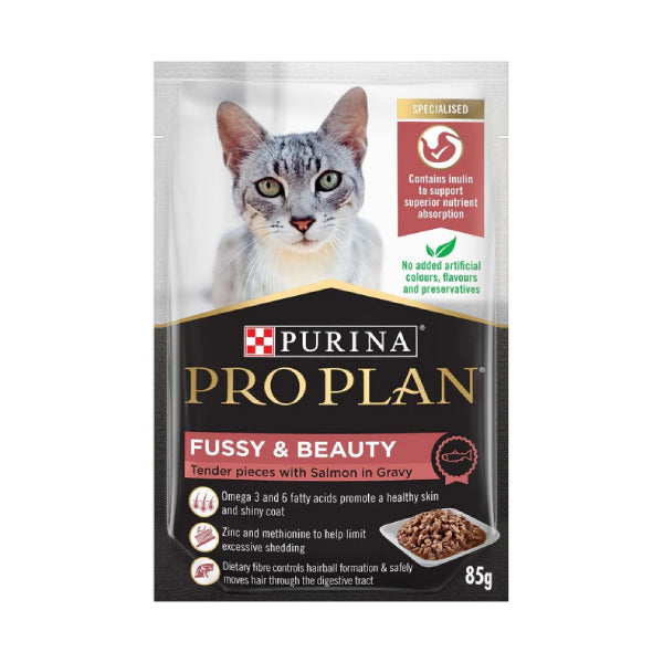 Purina Pro Plan 貓濕糧 醬汁 三文魚 【美毛亮麗】 85g*12包/盒