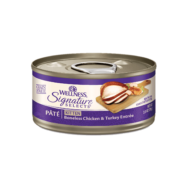 WELLNESS 《SIGNATURE SELECTS》pâté 貓罐頭 無穀物肉醬 雞肉+火雞 (幼貓配方) 2.8 oz / 5.3 oz