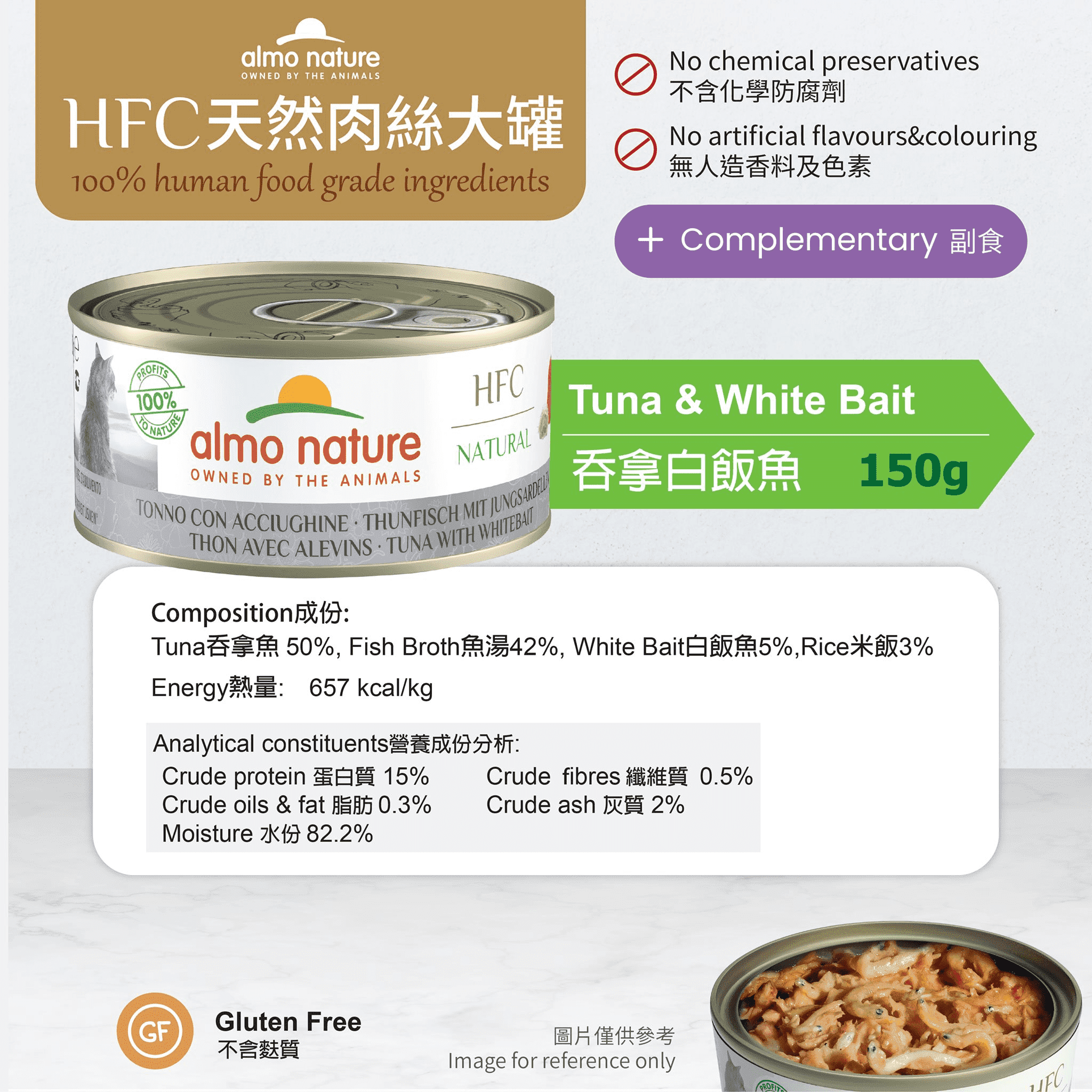 Almo Nature 貓罐頭 吞拿魚+白飯魚 70g / 150g