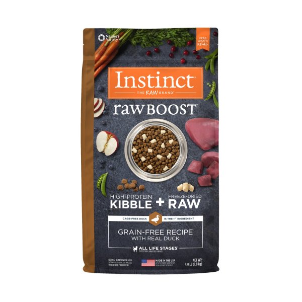 Instinct 狗糧 Raw Boost 無穀物 鴨肉 4 lb / 20 lb