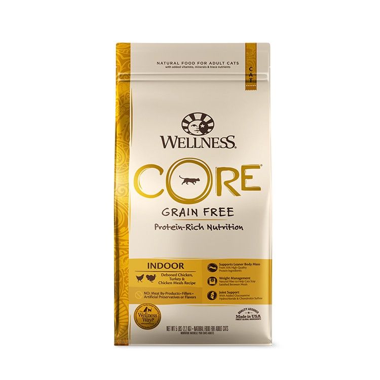 WELLNESS 《CORE》 貓糧 無穀物 火雞+雞肉 (室內貓配方) 5 lb / 11 lb