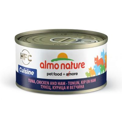 Almo Nature 貓罐頭 吞拿魚+雞肉+火腿 70g