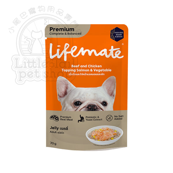 Lifemate 狗濕糧 牛肉+雞肉+三文魚和蔬菜 70g