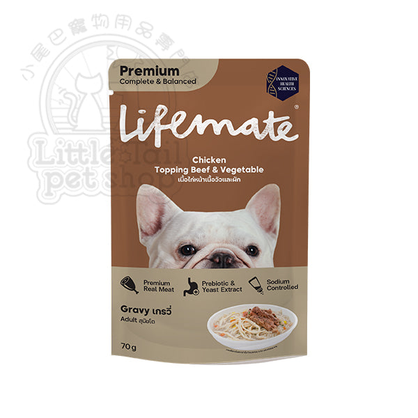 Lifemate 狗濕糧 雞肉+牛肉+蔬菜  70g