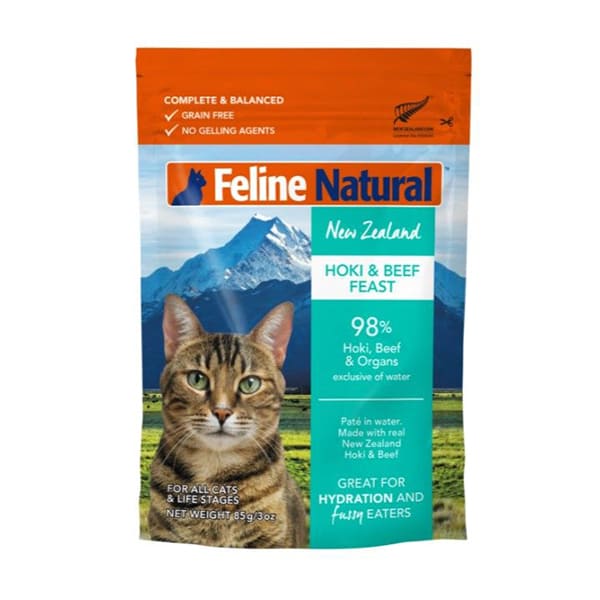 F9 FELINE NATURAL 貓軟包 牛肉藍尖尾鱈魚盛宴 85g