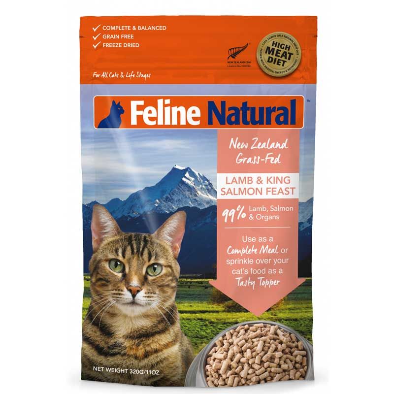 F9 FELINE NATURAL 貓糧 脫水鮮肉 羊肉三文魚盛宴 320g