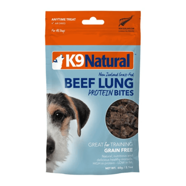 K9 NATURAL 狗小食 風乾無穀物高蛋白 牛肺粒 60g