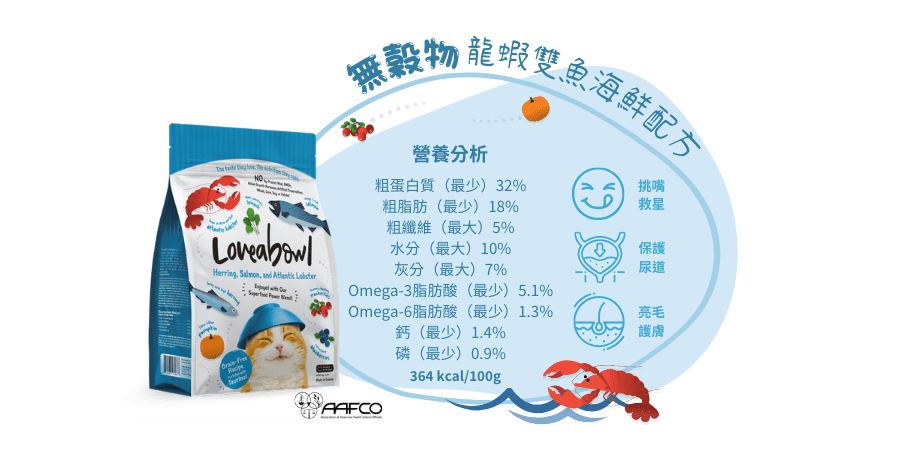 Loveabowl 貓糧 無穀物 龍蝦雙魚海鮮配方 1kg / 4.08kg