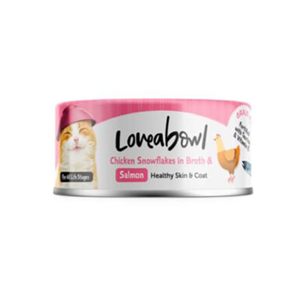 Loveabowl 貓罐頭 無穀物 【亮毛】嫩雞三文魚 70g