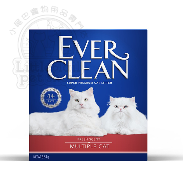 EVER CLEAN 藍鑽礦物貓砂 紅標多貓抑菌 (微香) 8.5kg