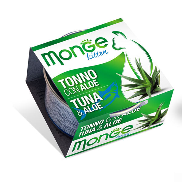 MONGE 貓罐頭 《清新水果》 吞拿魚蘆薈 (幼貓配方) 80g