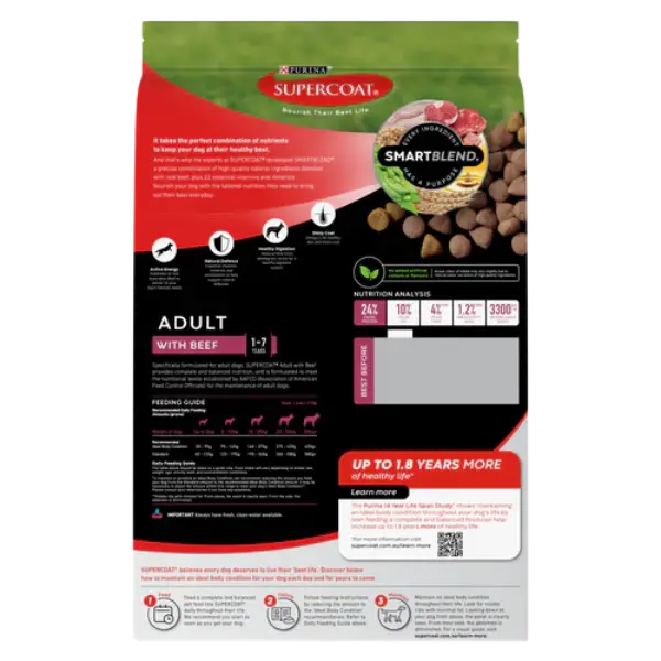 Purina Supercoat 狗糧 SMARTBLEND® 牛肉 (成犬配方) 2.8kg