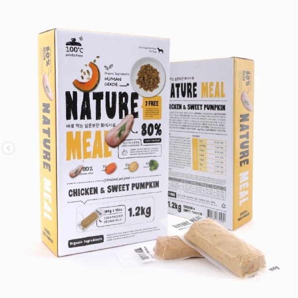 韓國 Natural Meal 狗糧 鮮肉濕糧 新鮮雞肉+南瓜 100g (1小包) / 1.2kg 盒 (12小包)