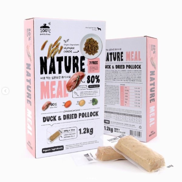 Natural Meal 狗糧 鮮肉濕糧 新鮮鴨肉+明太魚100g (1小包) / 1.2kg 盒 (12小包)