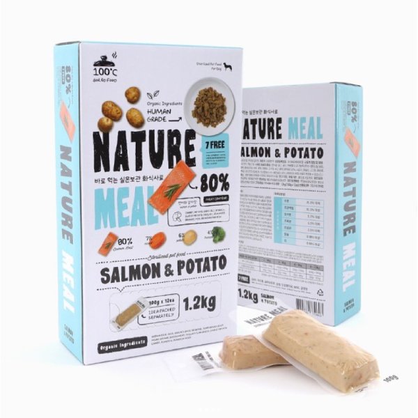 Natural Meal 狗糧 鮮肉濕糧 新鮮三文魚+薯仔100g (1小包) / 1.2kg 盒 (12小包)