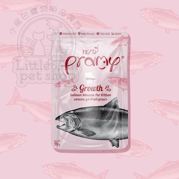 泰國 Pramy 《功能性貓濕包 - 慕絲系列》三文魚 (幼貓)－促進成⾧ 70g