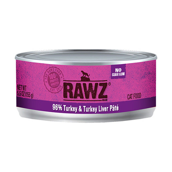 RAWZ 貓罐頭 96% 火雞肉+火雞肝 肉醬 (全貓配方) 5.5oz