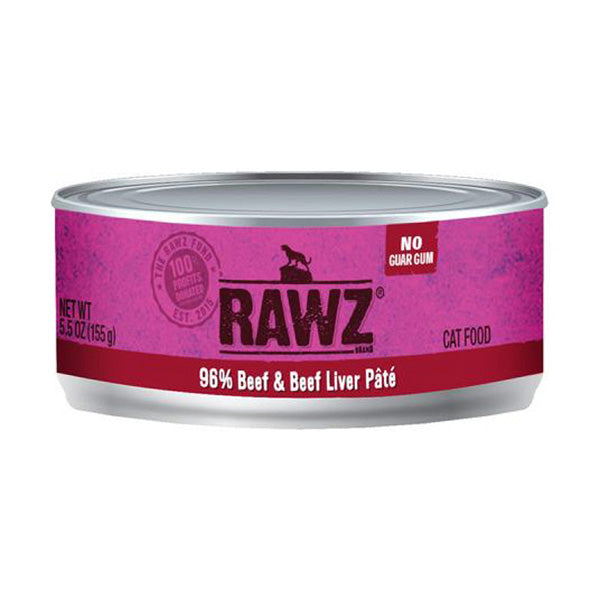 RAWZ 貓罐頭 96% 牛肉+牛肝 肉醬 (全貓配方) 5.5oz