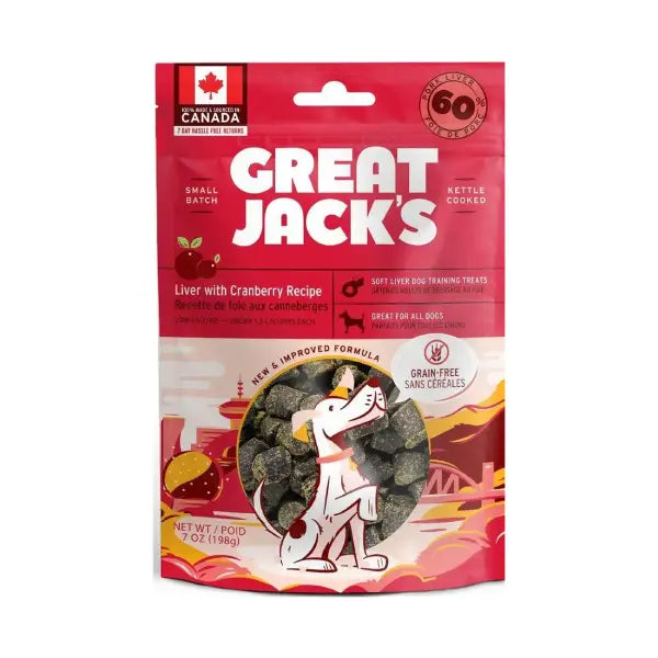 Great Jacks 狗小食 無穀物 蔓越莓拌豚肝肉粒 2oz