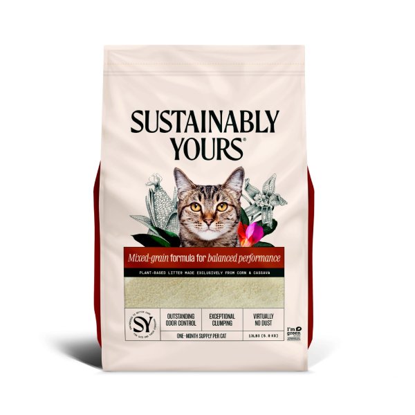 Sustainably Yours 美國善地球 粟米木薯 環保凝結貓砂 [多貓 混合顆版] 5.9Kg