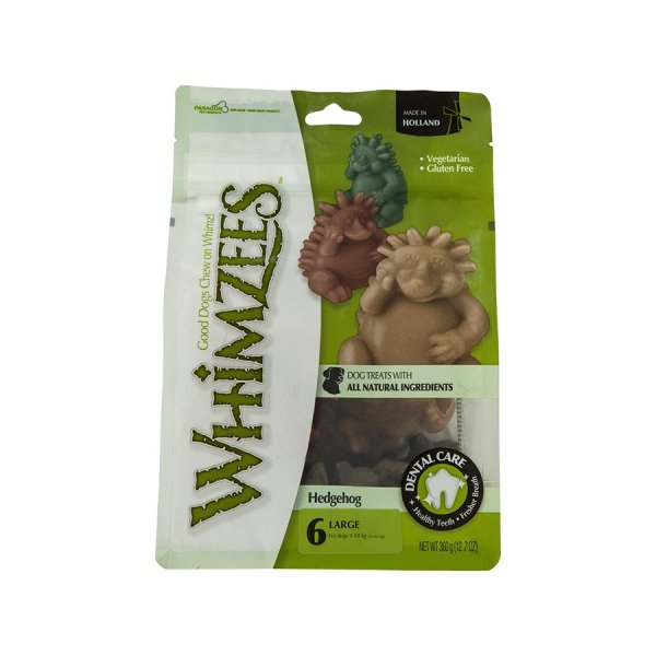 Whimzees唯潔-大型犬專用刺猬形潔齒骨6個混色 12.7oz