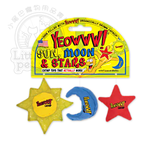 Yeowww! Catnip Sun Moon & Star 有機貓草玩具 星星月亮太陽 (3個裝)