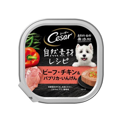 Cesar西莎 犬用 自然素材 澳洲牛肉與蔬菜 (紅甜椒+四季豆)) 狗罐頭 85g