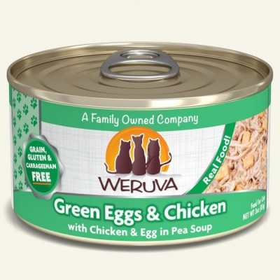 WERUVA 異國風情系列無穀貓糧罐頭 - 走地雞、雞蛋、豌豆菠菜 (3oz)