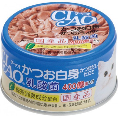 CIAO  乳酸菌罐 - 吞拿魚+木魚湯底 貓罐頭