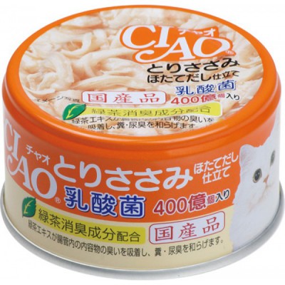 CIAO  乳酸菌罐 -  吞拿魚+帶子湯底 貓罐頭