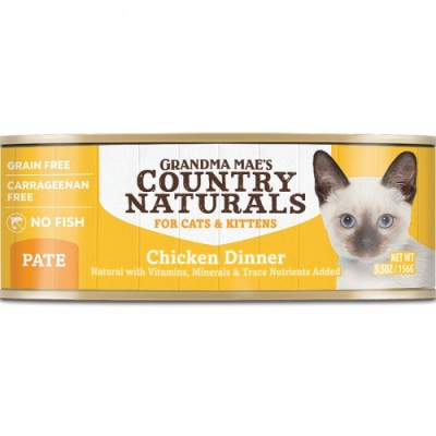 Grandma Mae's Country Naturals 貓罐 無穀物 全貓主食罐 嫩雞肉泥 5.5 oz (大量購買可混合味道)