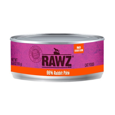 RAWZ 96% 兔肉 全貓肉醬罐頭 5.5oz